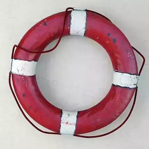 Vintage 1950s Red and White Nautical Life Preserver