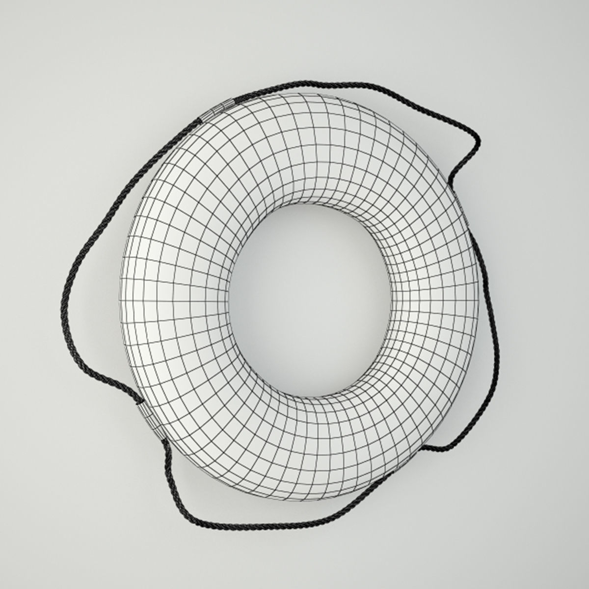 WW2 Original 1944 US Navy Life Ring 3D model_3