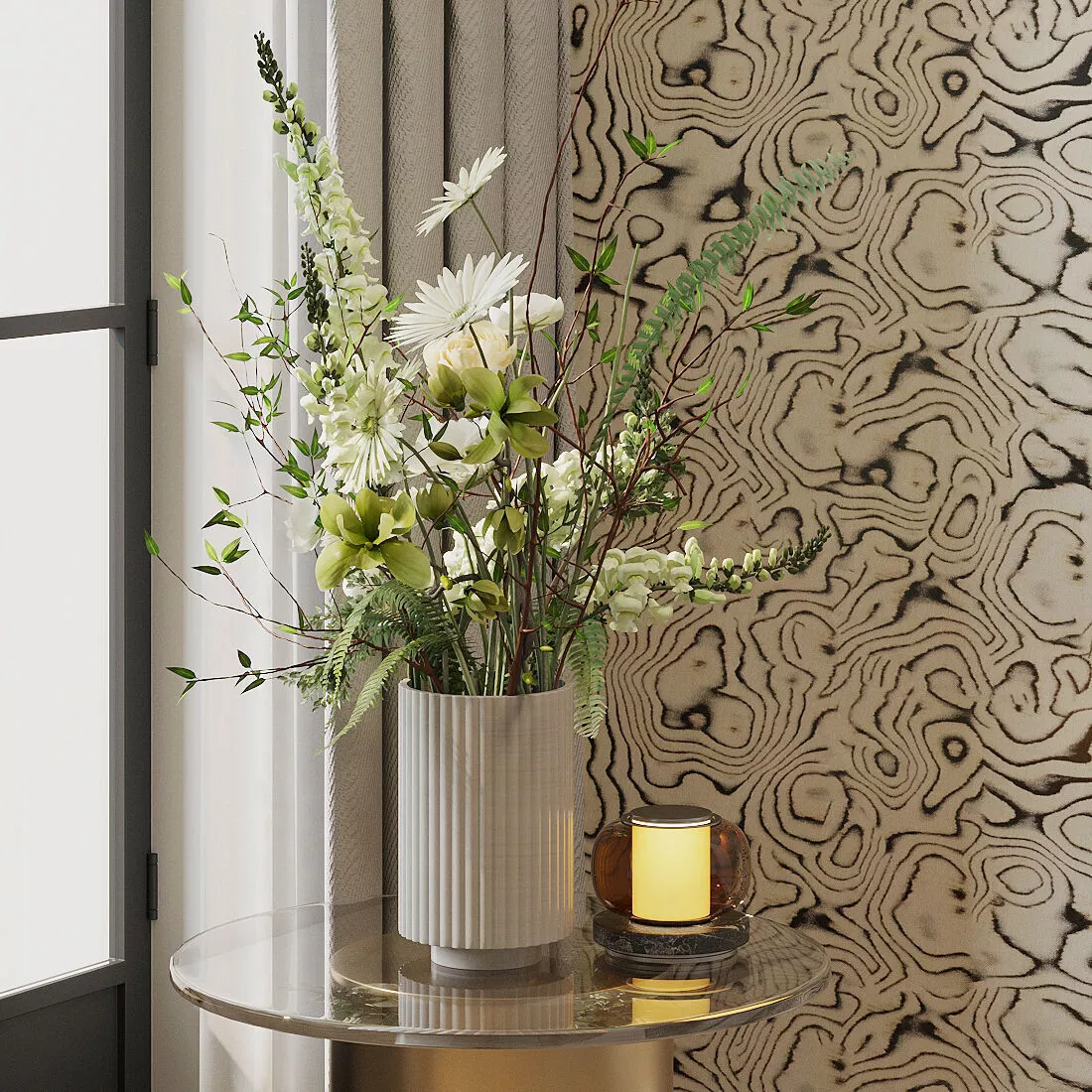 Floral arrangement in vase 3D model