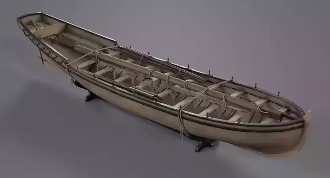 Pinnace Longboat Low-poly 3D model