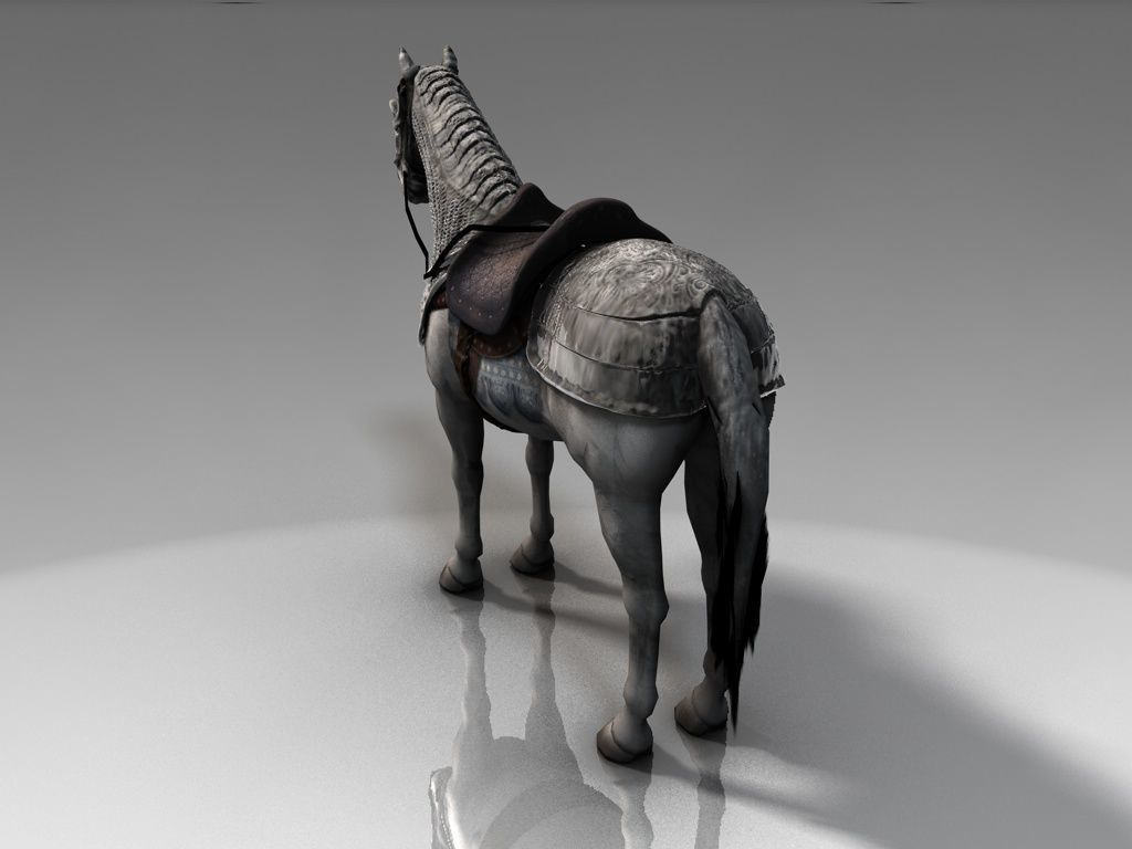 Horse with armor - Lowpoly - Low-poly 3D model_2