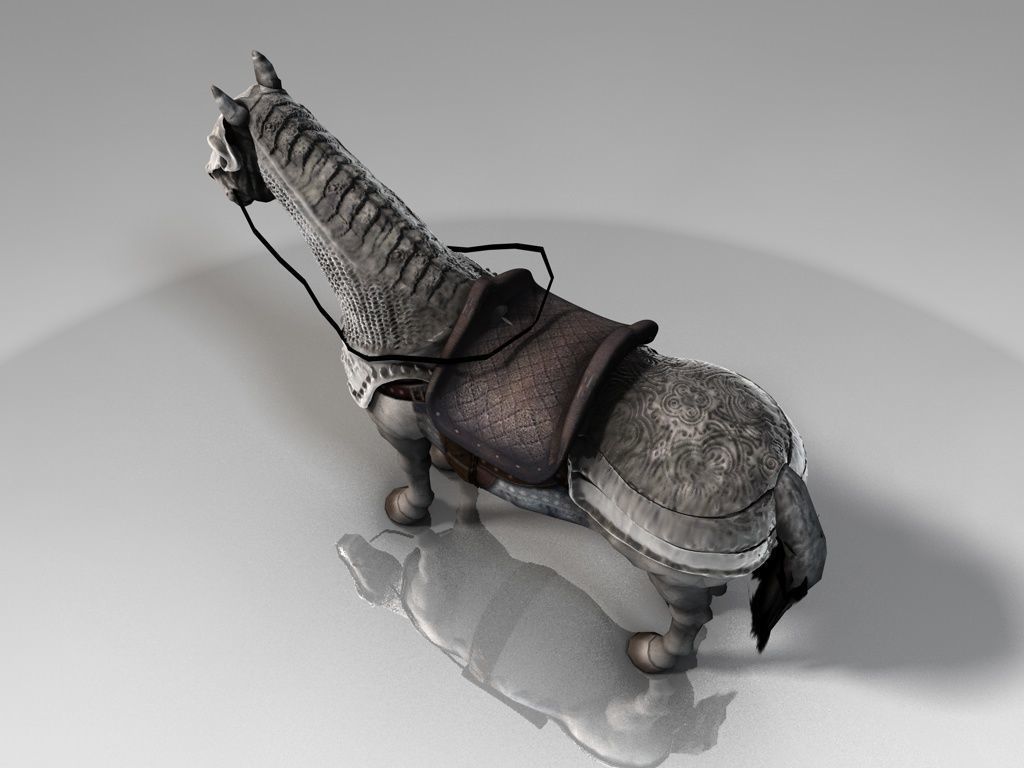 Horse with armor - Lowpoly - Low-poly 3D model_6