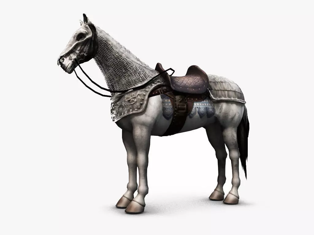 Horse with armor - Lowpoly - Low-poly 3D model_0
