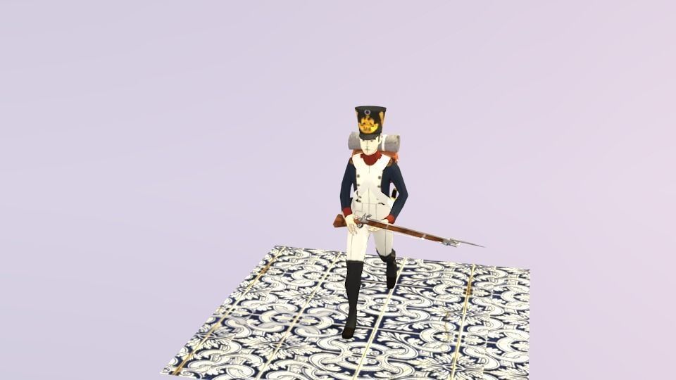 FRENCH LINE SOLDIER 1812 Low-poly 3D model
