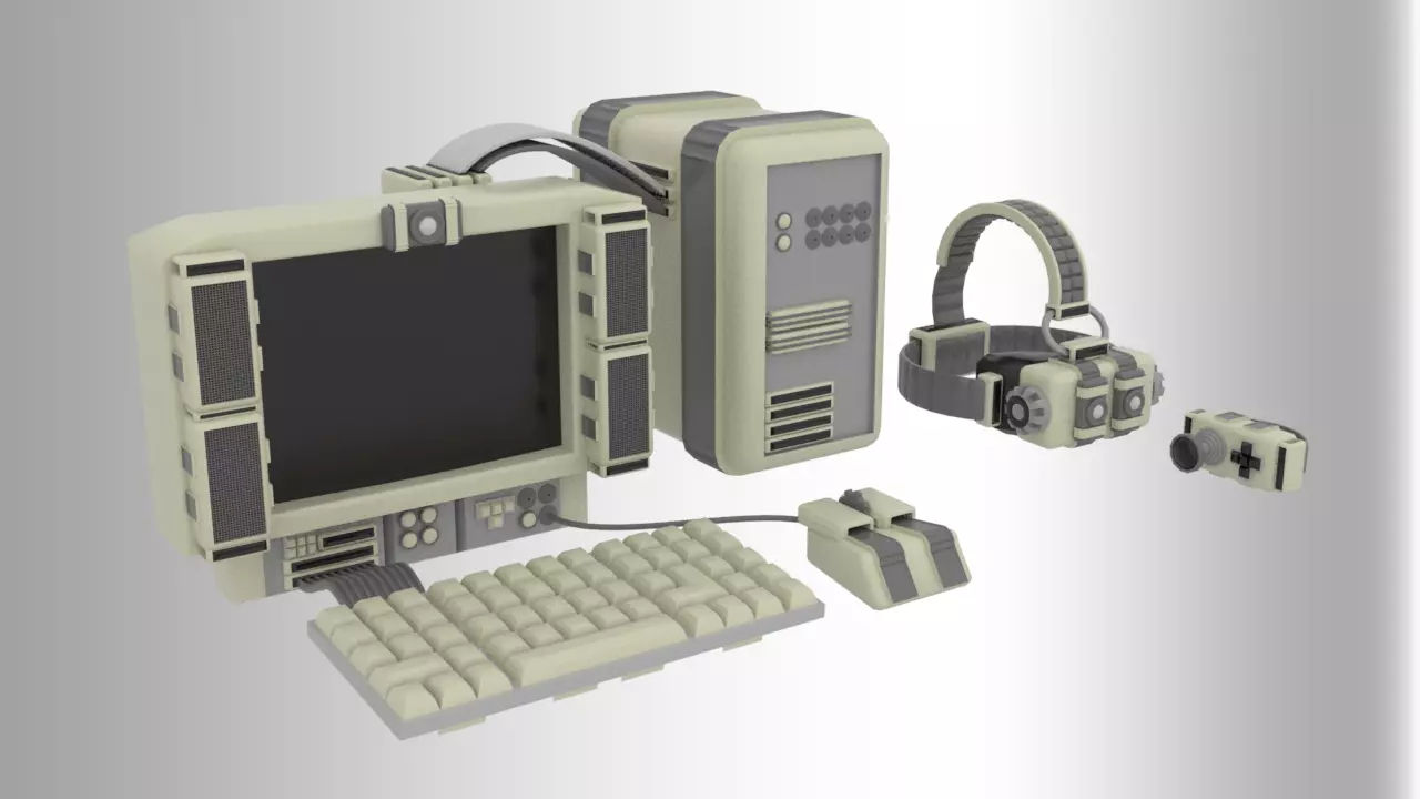 Old PC with VR 3D model