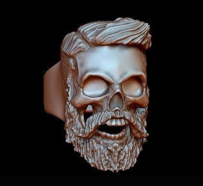 beard skullring 3D print model
