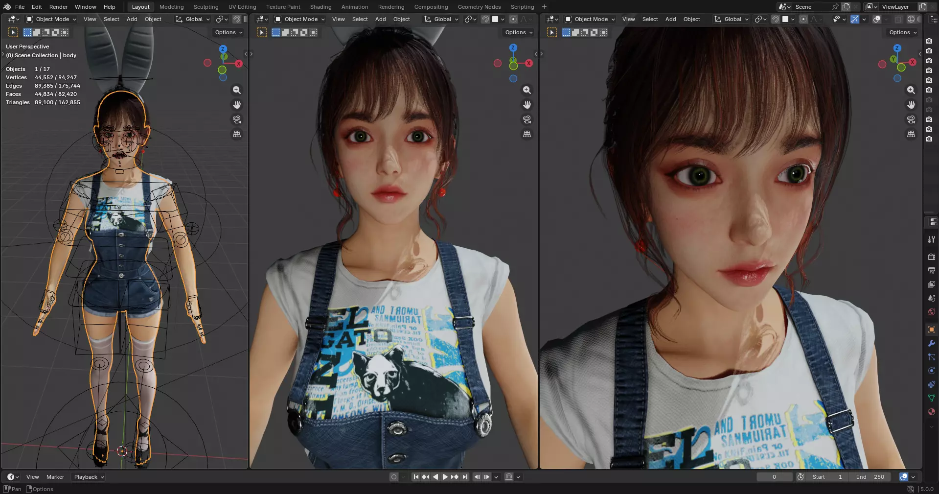 Asian Cute Girl PBR 8k high details rigged 2026 3D model