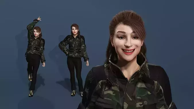 UE project filesRealisticFemalewithFullRig andFacialExpressions