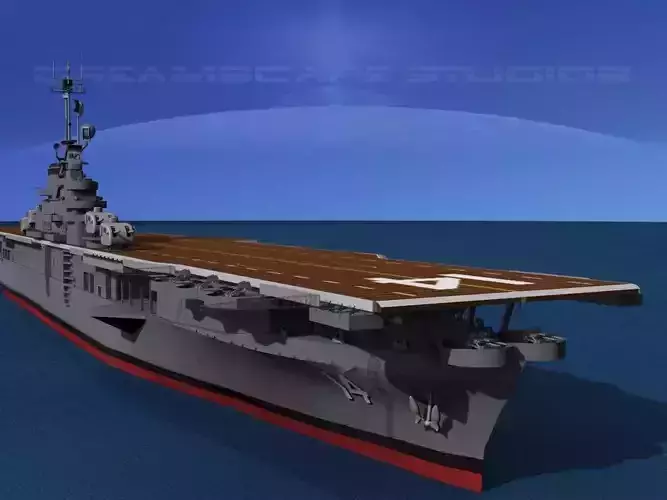 Ticonderoga Class Carrier CV-14 USS Ticonderoga 3D model
