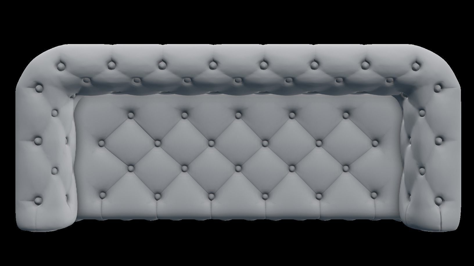 Low-Poly Chesterfield Couch Low-poly 3D model_5