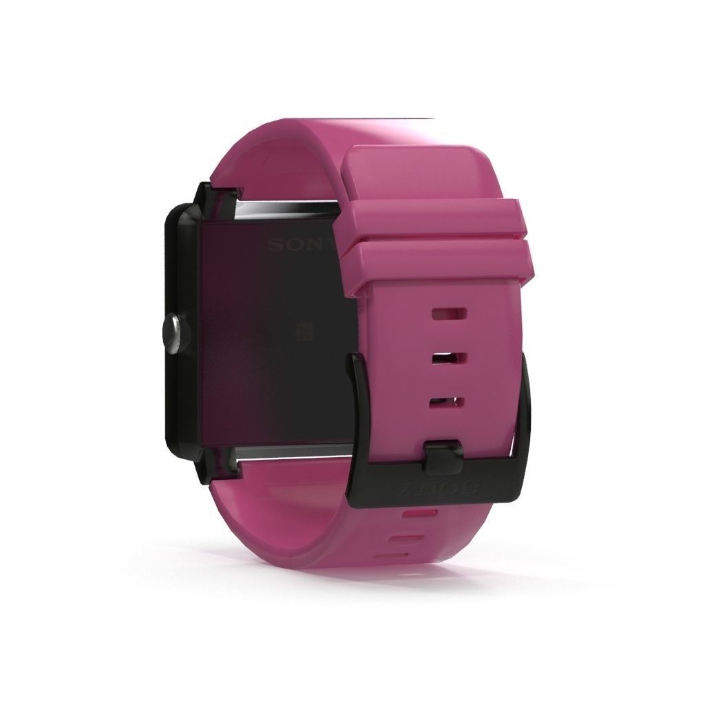 Sony Smart Watch 2 Pink Low-poly 3D model_1