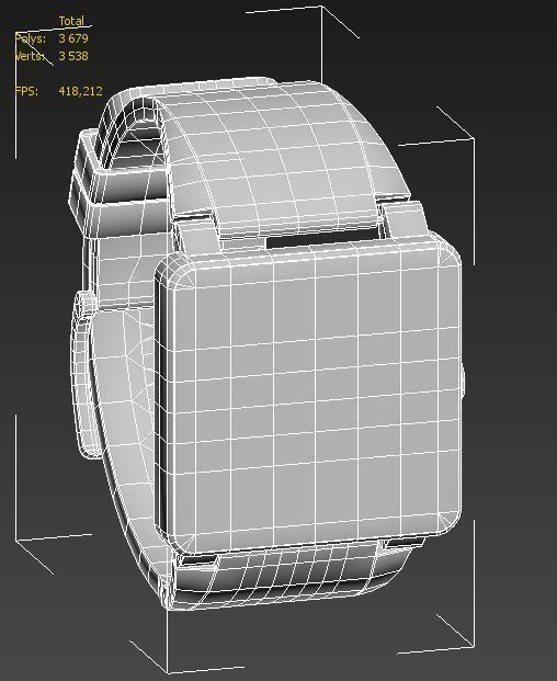 Sony Smart Watch 2 Pink Low-poly 3D model_6