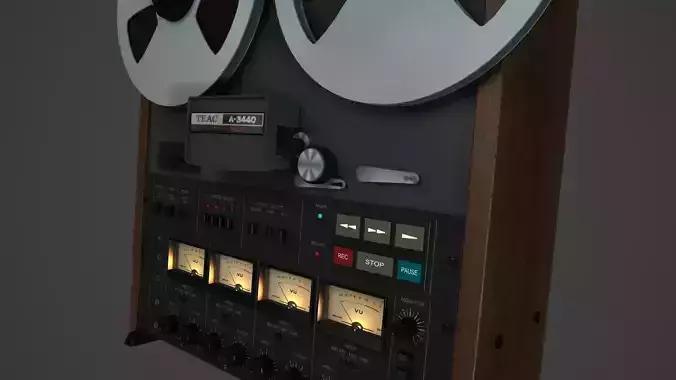 TEAC A-3440 4 track Reel to Reel 3D model