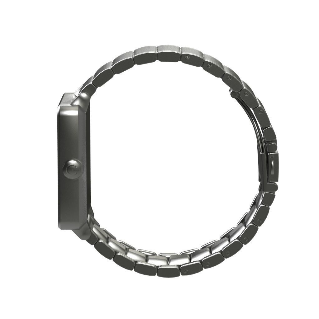 Sony Smart Watch 2 Silver Metal Low-poly 3D model_3