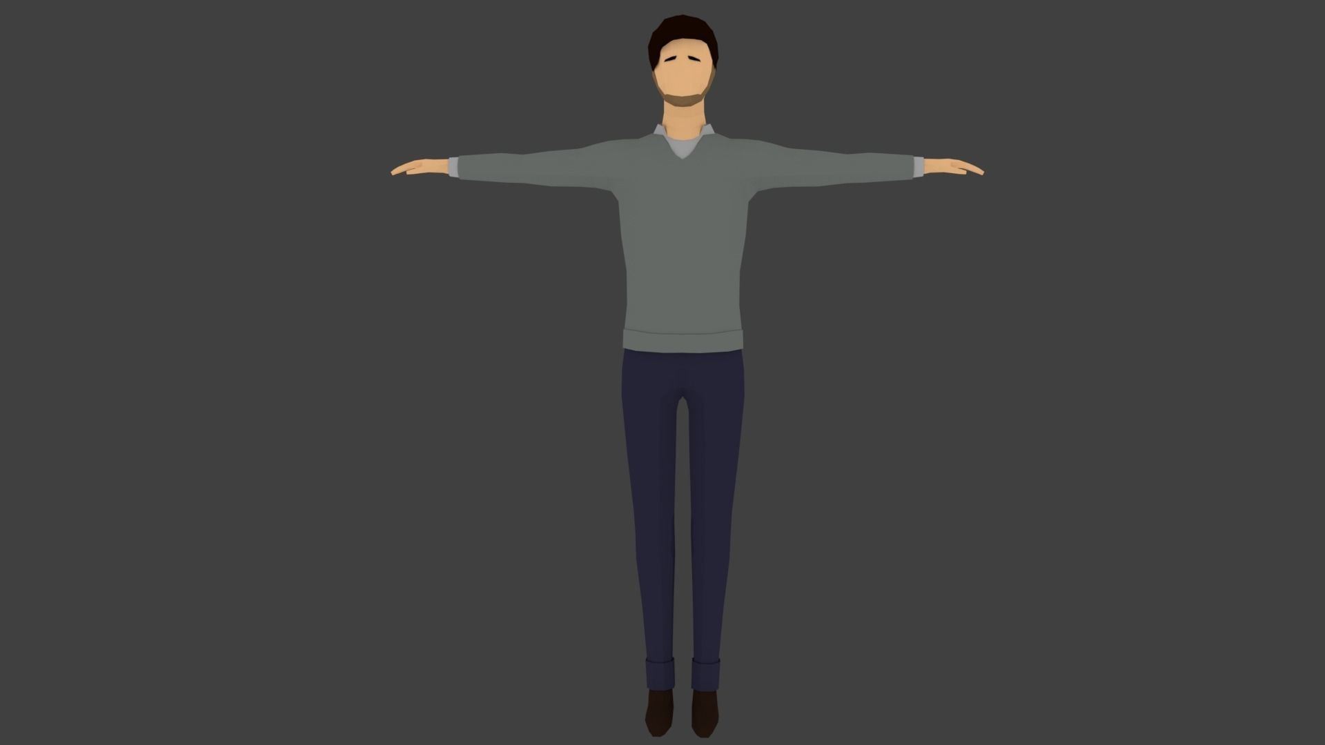 Low-poly Man Casual Clothes 3 Low-poly 3D model_1