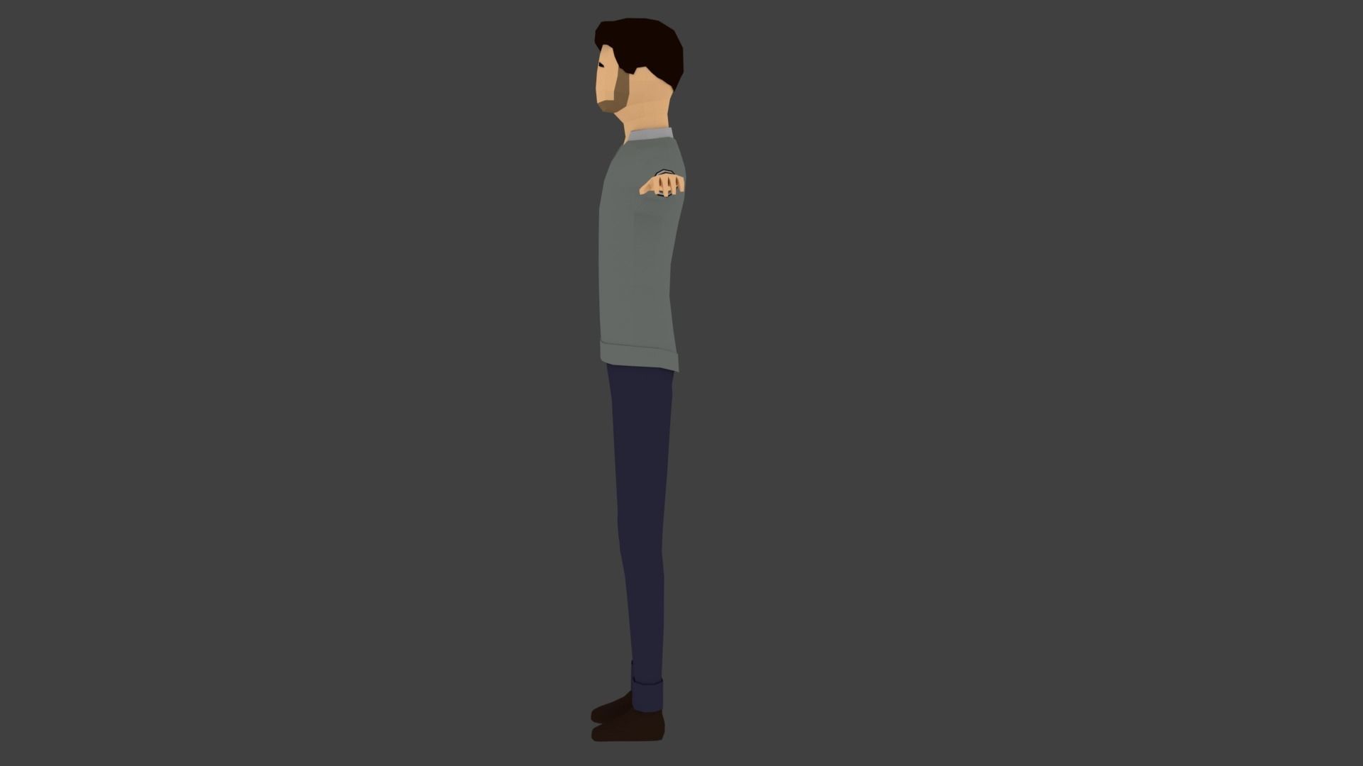 Low-poly Man Casual Clothes 3 Low-poly 3D model_2