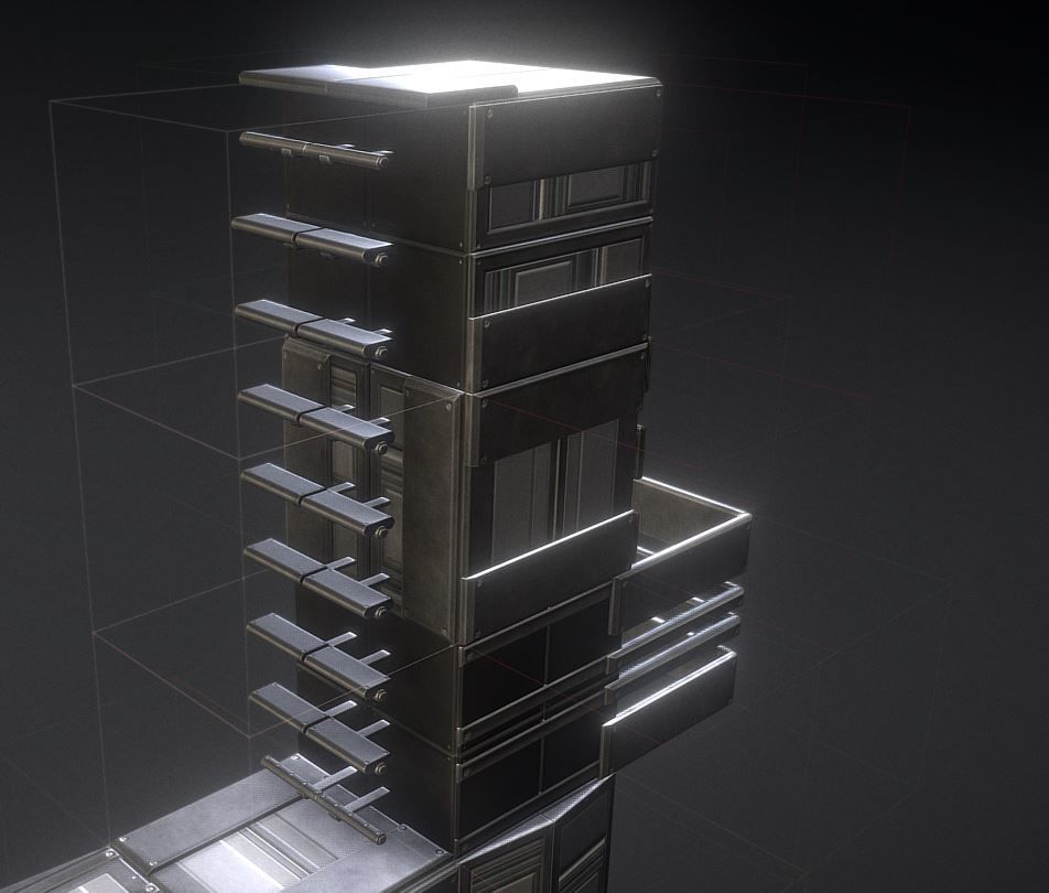 Sci-Fi Ladders and Stairs Package Basic Version Low-poly 3D model_39