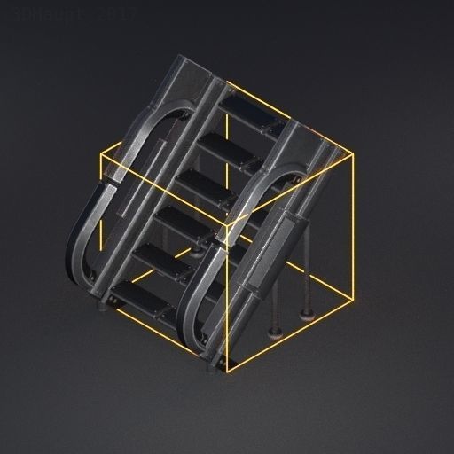 Sci-Fi Ladders and Stairs Package Basic Version Low-poly 3D model_128