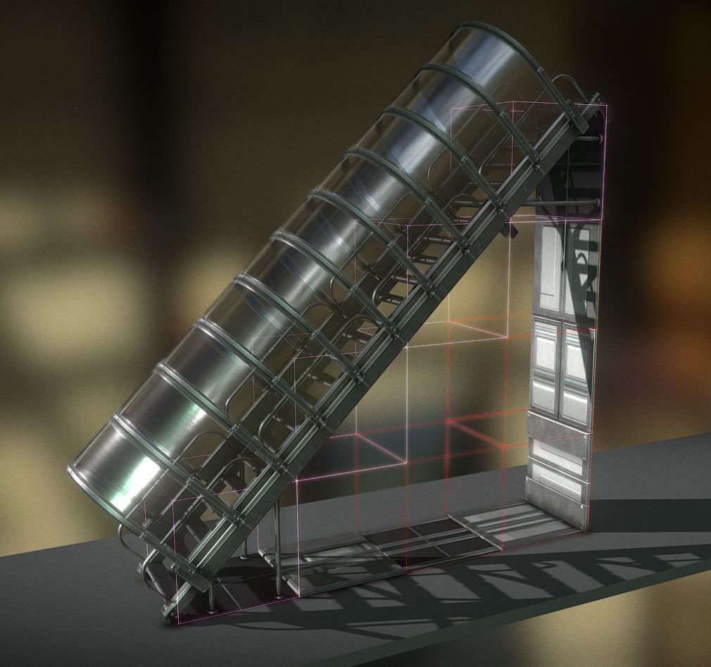 Sci-Fi Ladders and Stairs Package Basic Version Low-poly 3D model_13