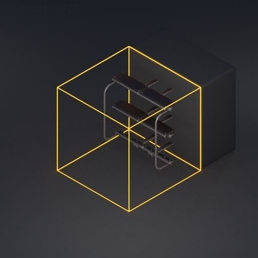 Sci-Fi Ladders and Stairs Package Basic Version Low-poly 3D model_69