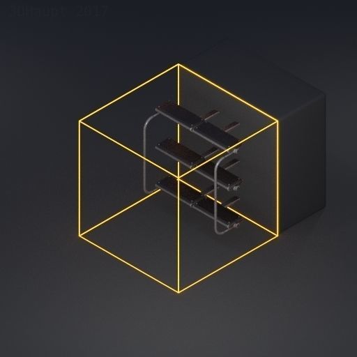 Sci-Fi Ladders and Stairs Package Basic Version Low-poly 3D model_65