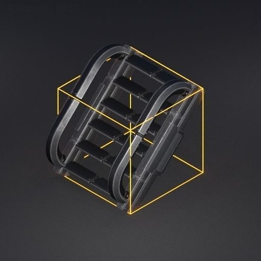 Sci-Fi Ladders and Stairs Package Basic Version Low-poly 3D model_122