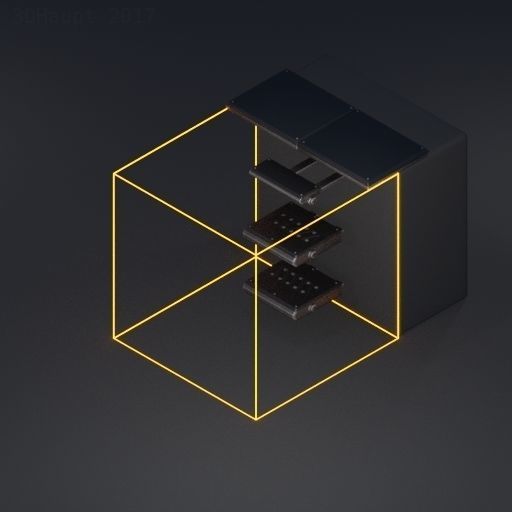 Sci-Fi Ladders and Stairs Package Basic Version Low-poly 3D model_79