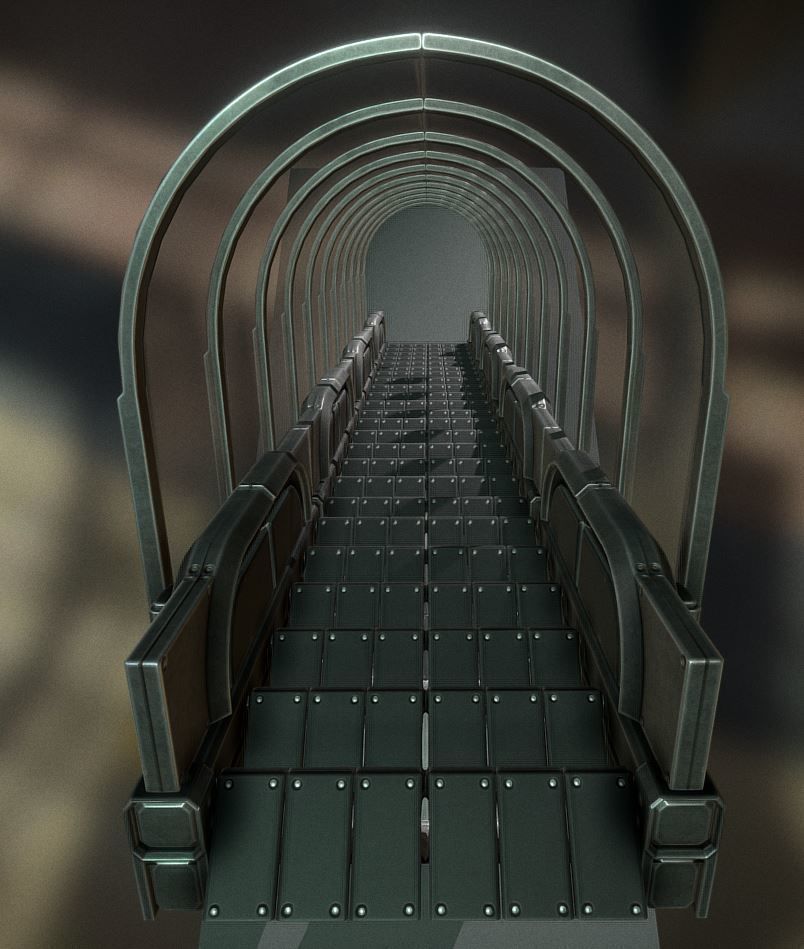 Sci-Fi Ladders and Stairs Package Basic Version Low-poly 3D model_28