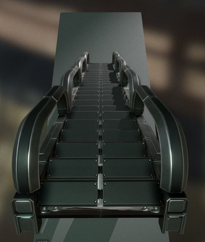 Sci-Fi Ladders and Stairs Package Basic Version Low-poly 3D model_23