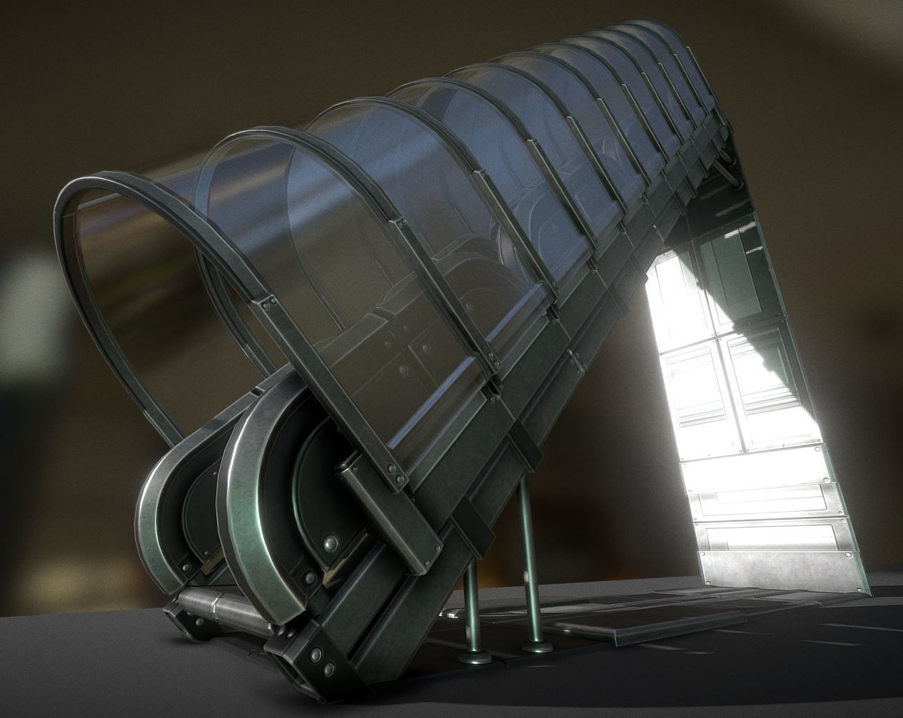 Sci-Fi Ladders and Stairs Package Basic Version Low-poly 3D model_19