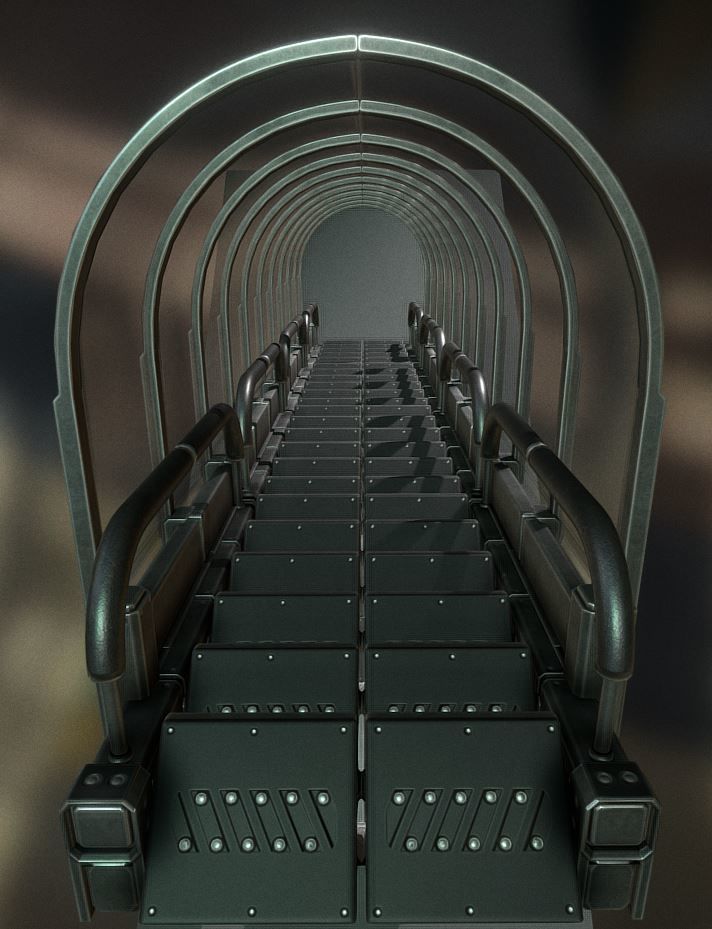 Sci-Fi Ladders and Stairs Package Basic Version Low-poly 3D model_22