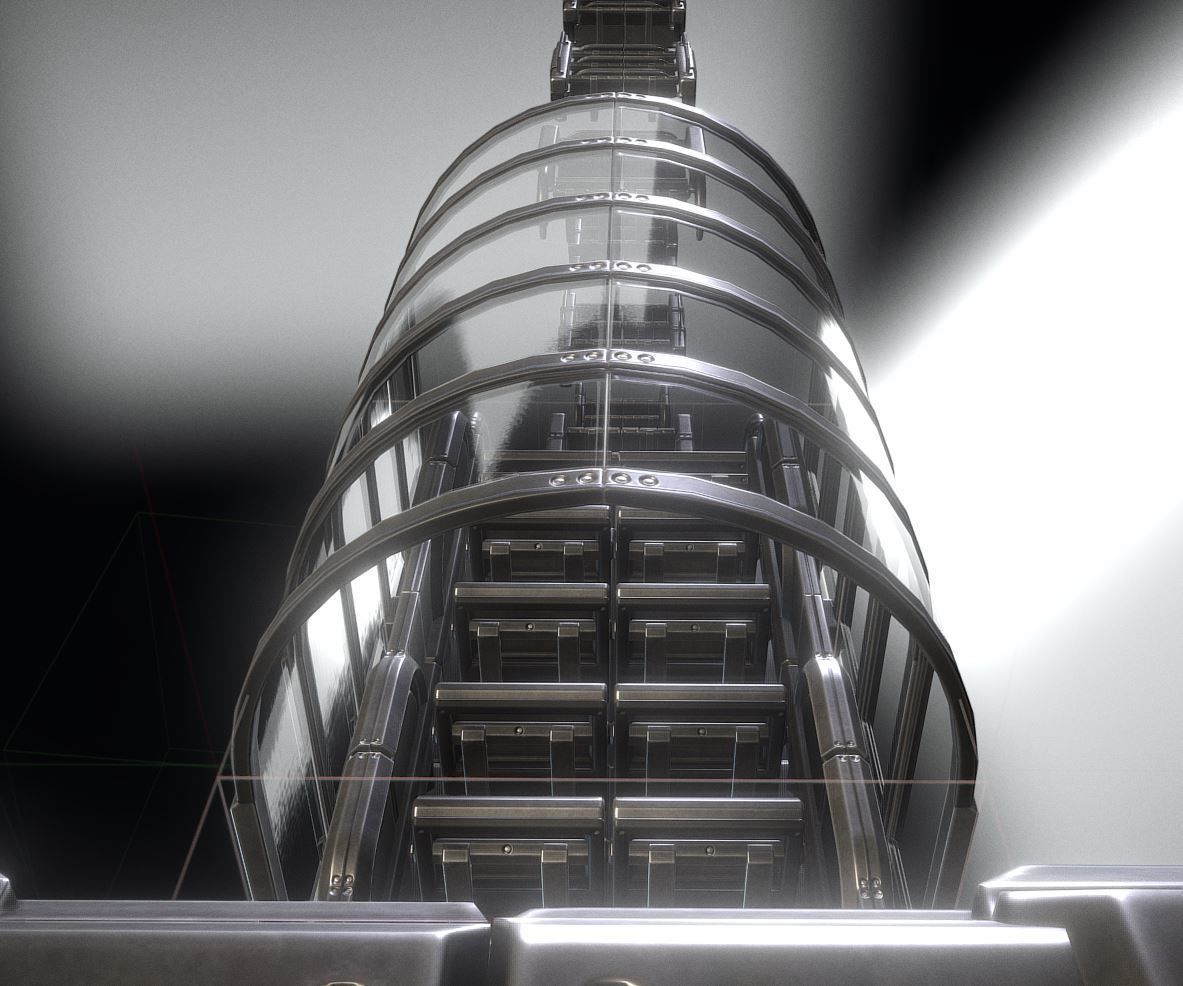 Sci-Fi Ladders and Stairs Package Basic Version Low-poly 3D model_41