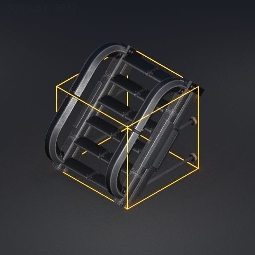 Sci-Fi Ladders and Stairs Package Basic Version Low-poly 3D model_111