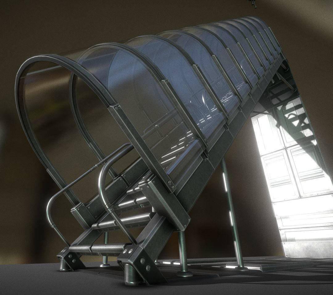 Sci-Fi Ladders and Stairs Package Basic Version Low-poly 3D model_16