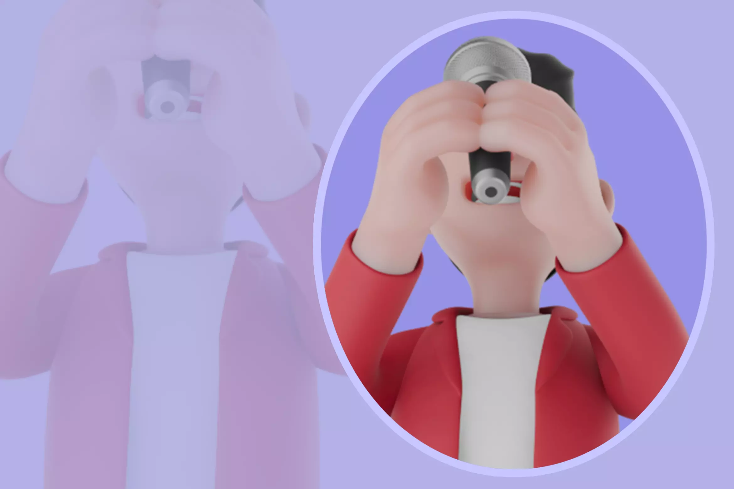 Stylized 3D Singer Singing Upward - Emotional Pose 3D model