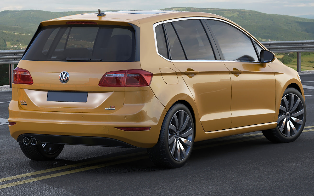 VW Golf Sportsvan 2014 3D Model .max .obj .3ds .fbx .c4d ...