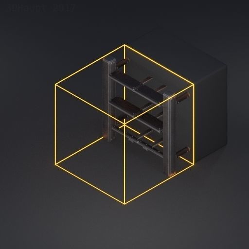 Modular Ladders and Stairs Package Rusty Version Low-poly 3D model_114