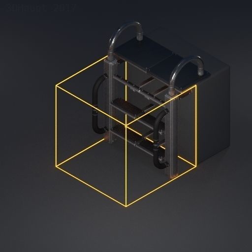 Modular Ladders and Stairs Package Rusty Version Low-poly 3D model_111