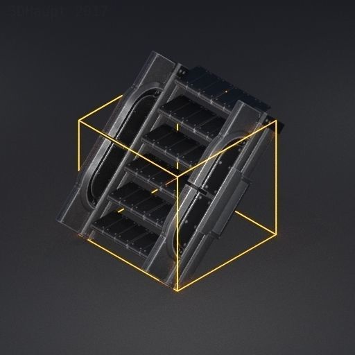 Modular Ladders and Stairs Package Rusty Version Low-poly 3D model_43