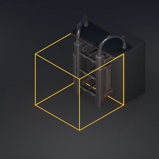 Modular Ladders and Stairs Package Rusty Version Low-poly 3D model_126