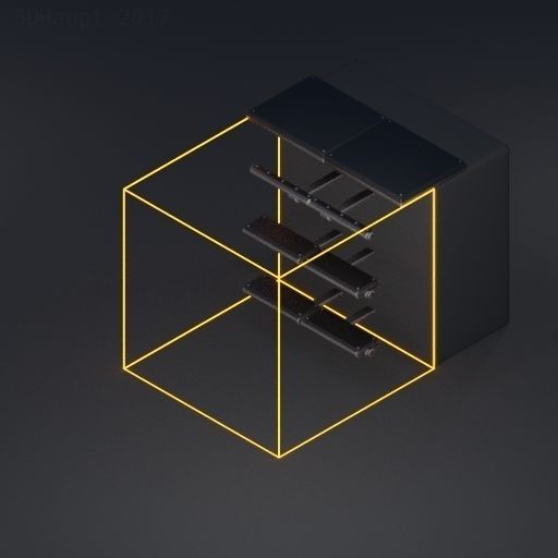 Modular Ladders and Stairs Package Rusty Version Low-poly 3D model_91