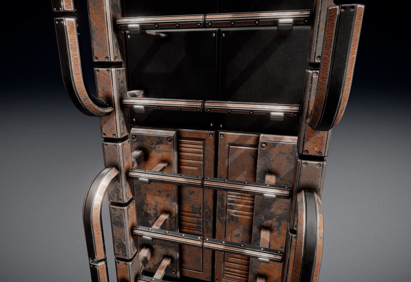 Modular Ladders and Stairs Package Rusty Version Low-poly 3D model_24