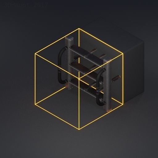 Modular Ladders and Stairs Package Rusty Version Low-poly 3D model_113