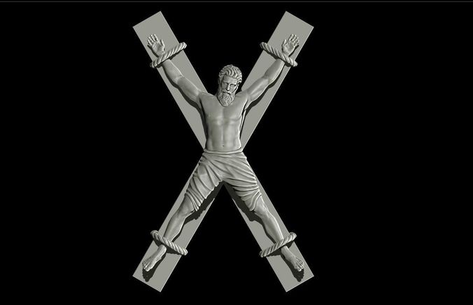Realistic sculpture crucifix  3D print model