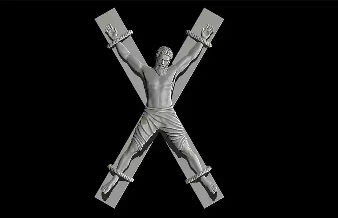 Realistic sculpture crucifix  3D print model