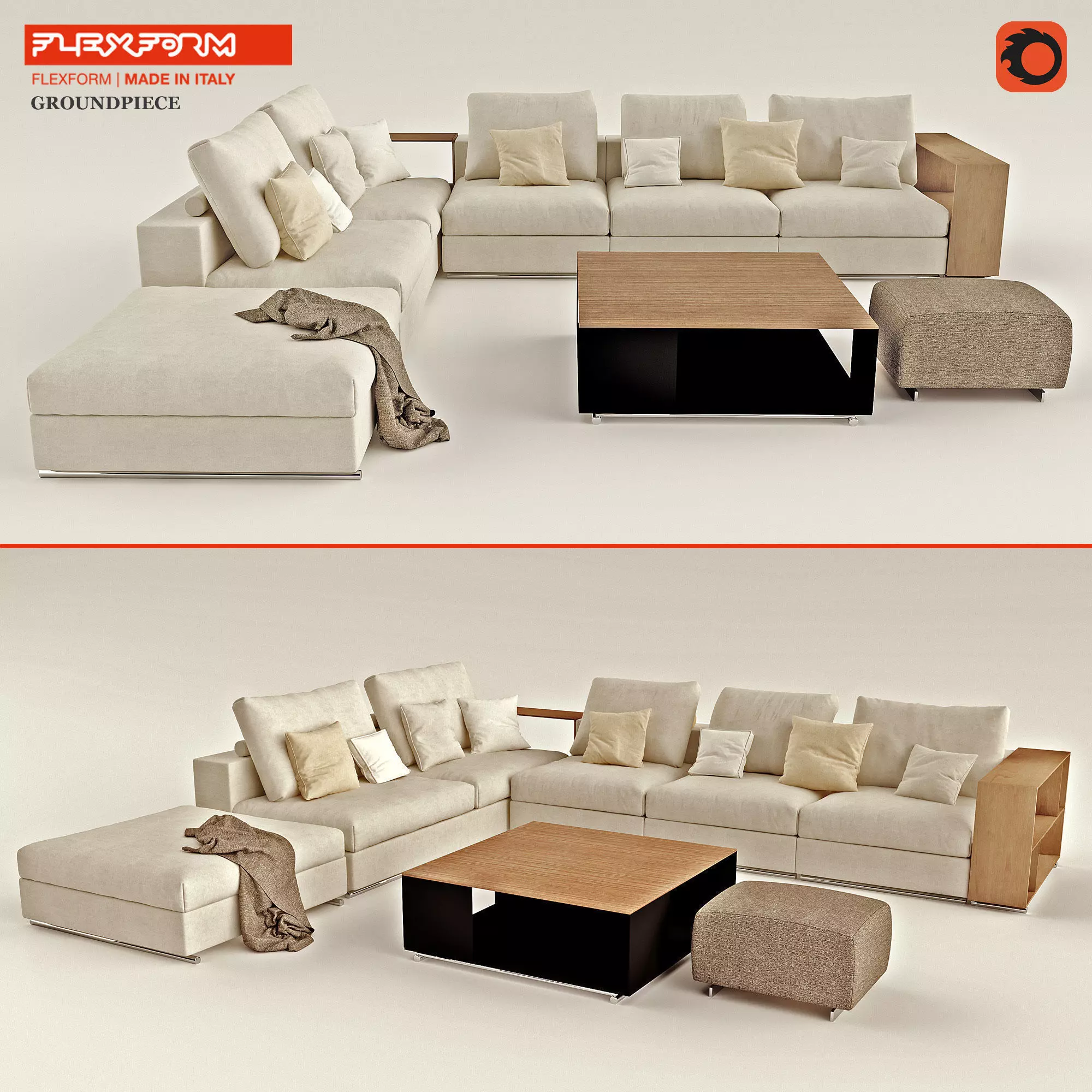 Sofa FLEXFORM Groundpiece 3D model