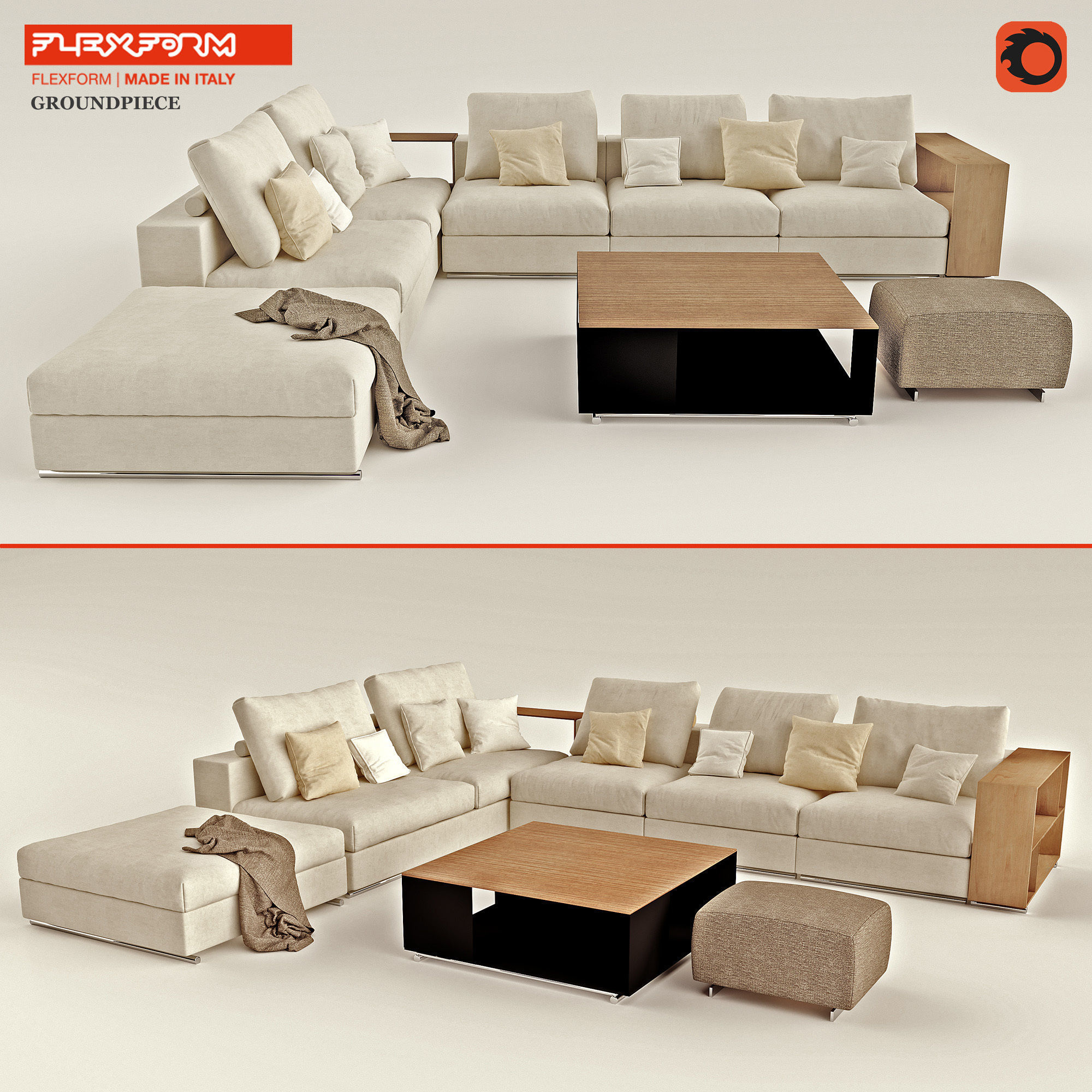 Sofa Flexform Groundpiece Model