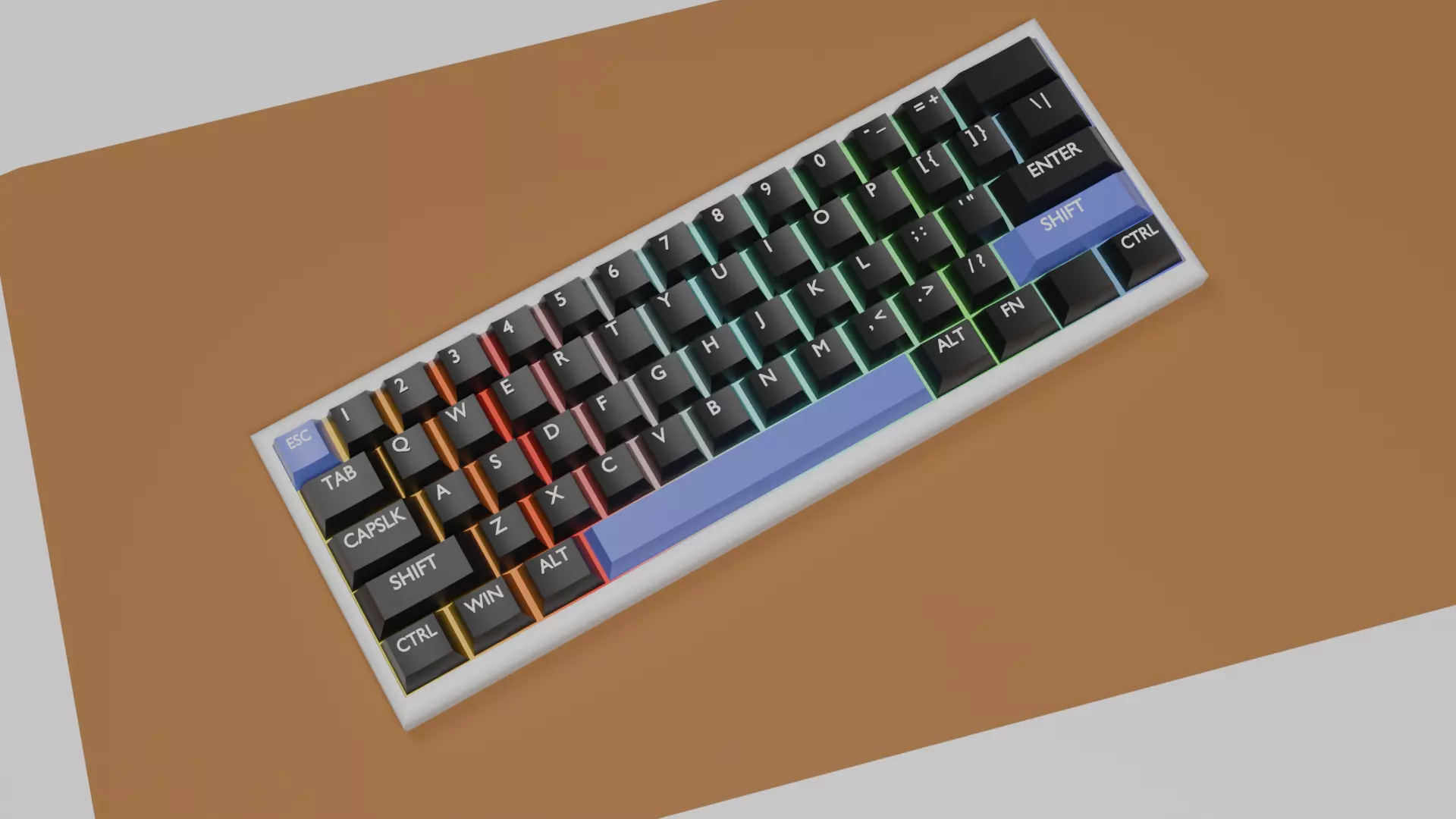 Mechanical Keyboard - Custom Keycaps Gaming Device Free 3D model