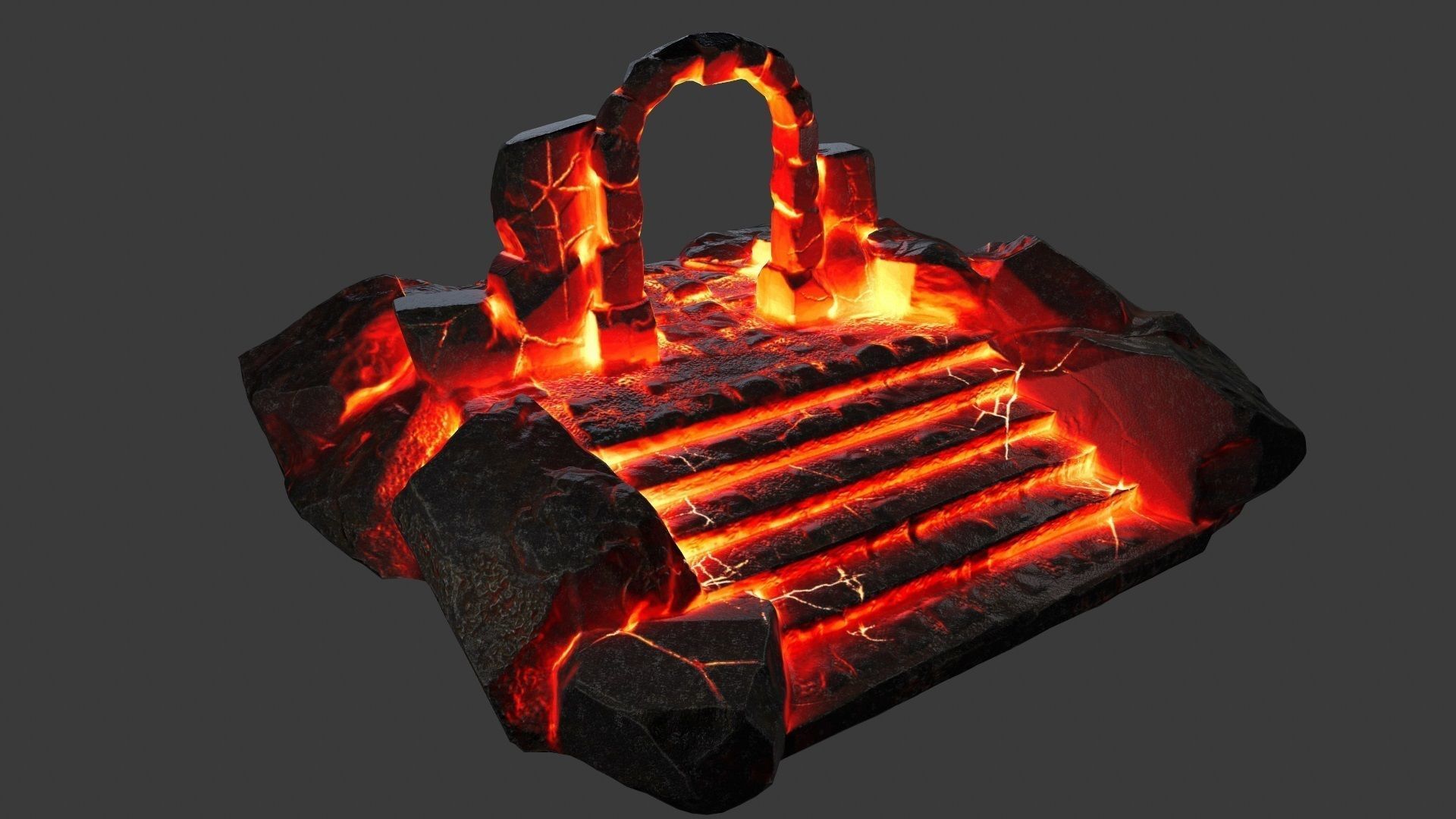 Hell Gate Low-poly 3D model_1