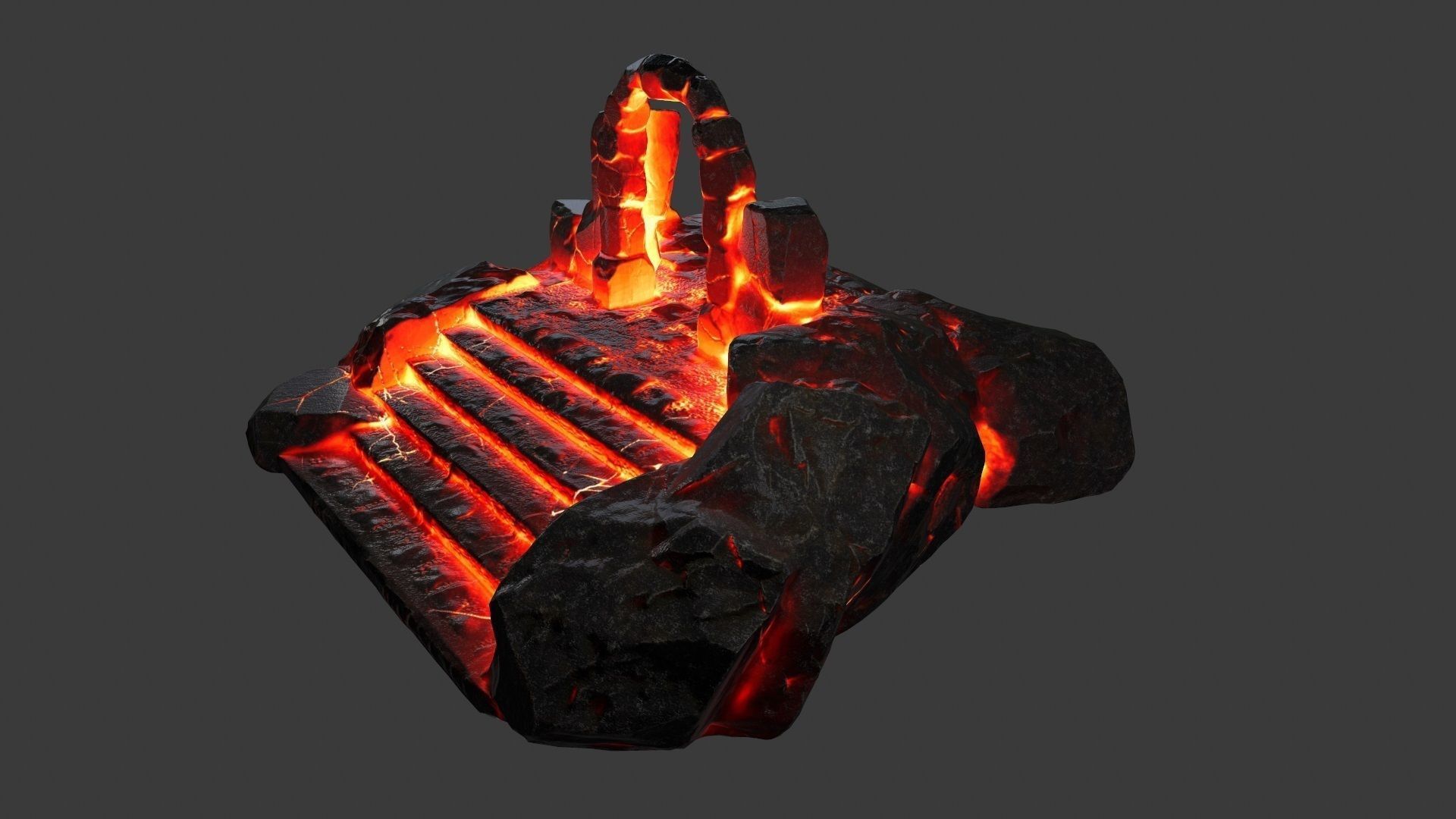 Hell Gate Low-poly 3D model_6